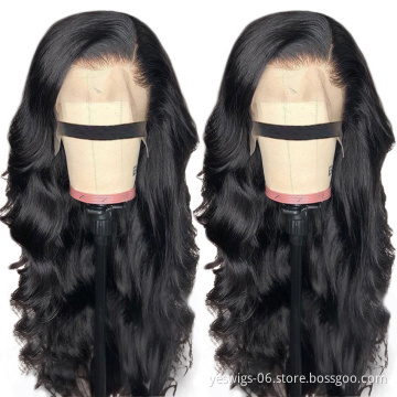 Top Selling Raw Indian 13*4 Lace Front Wig Human Hair Body Wave Single Donor Indian Virgin Hair Lace Frontal Double Drawn Wig